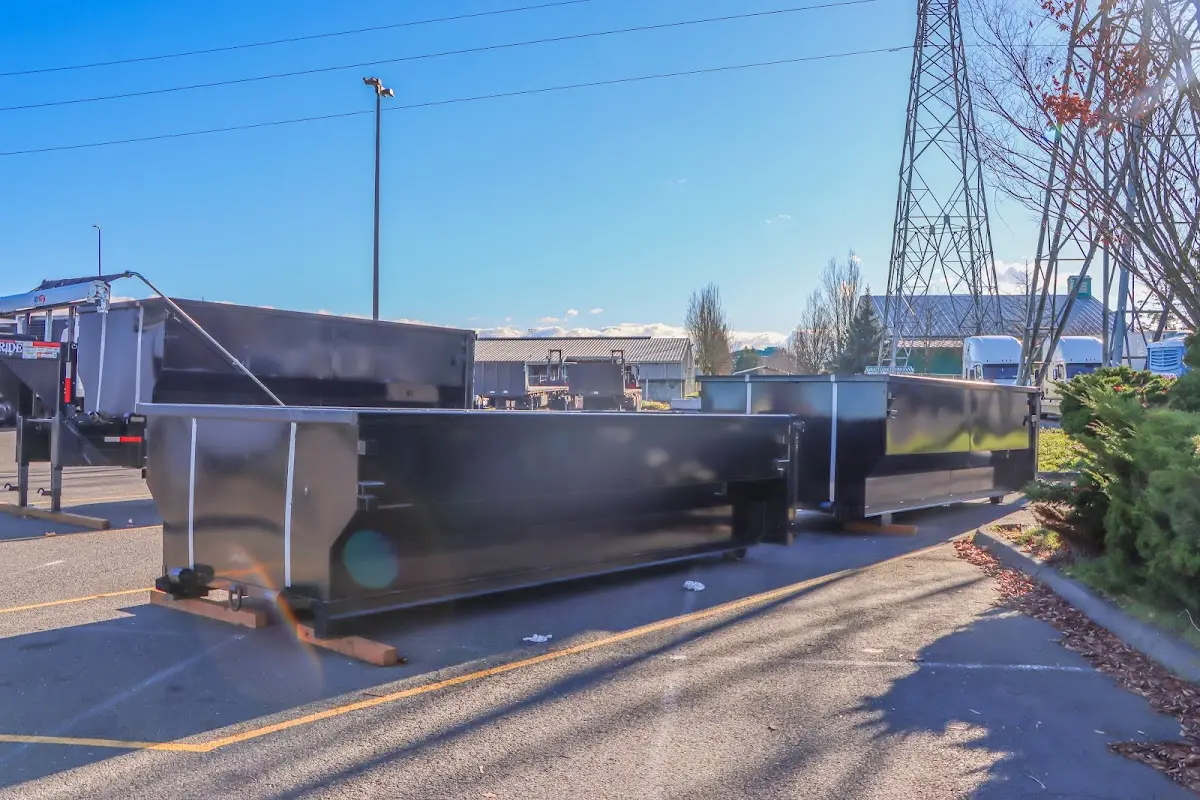 Roll-off dumpster ready for waste disposal at job site for Estate Cleanout Dumpster Rental in Fort Pierce